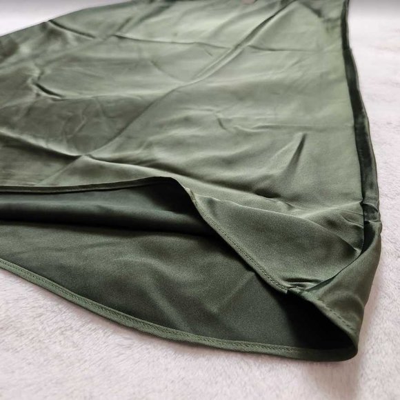 New women's S J Crew Gwyneth slip midi skirt in Utility Green - Picture 4 of 10